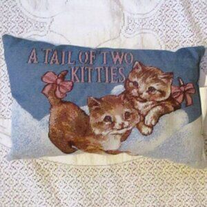 A Tail Of Two Kitties Decorative Pillow 12X8"